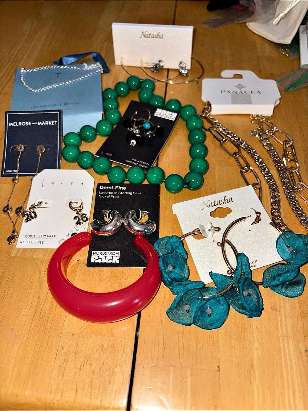 Nordstrom Jewelry Lot Green & Gold NWT